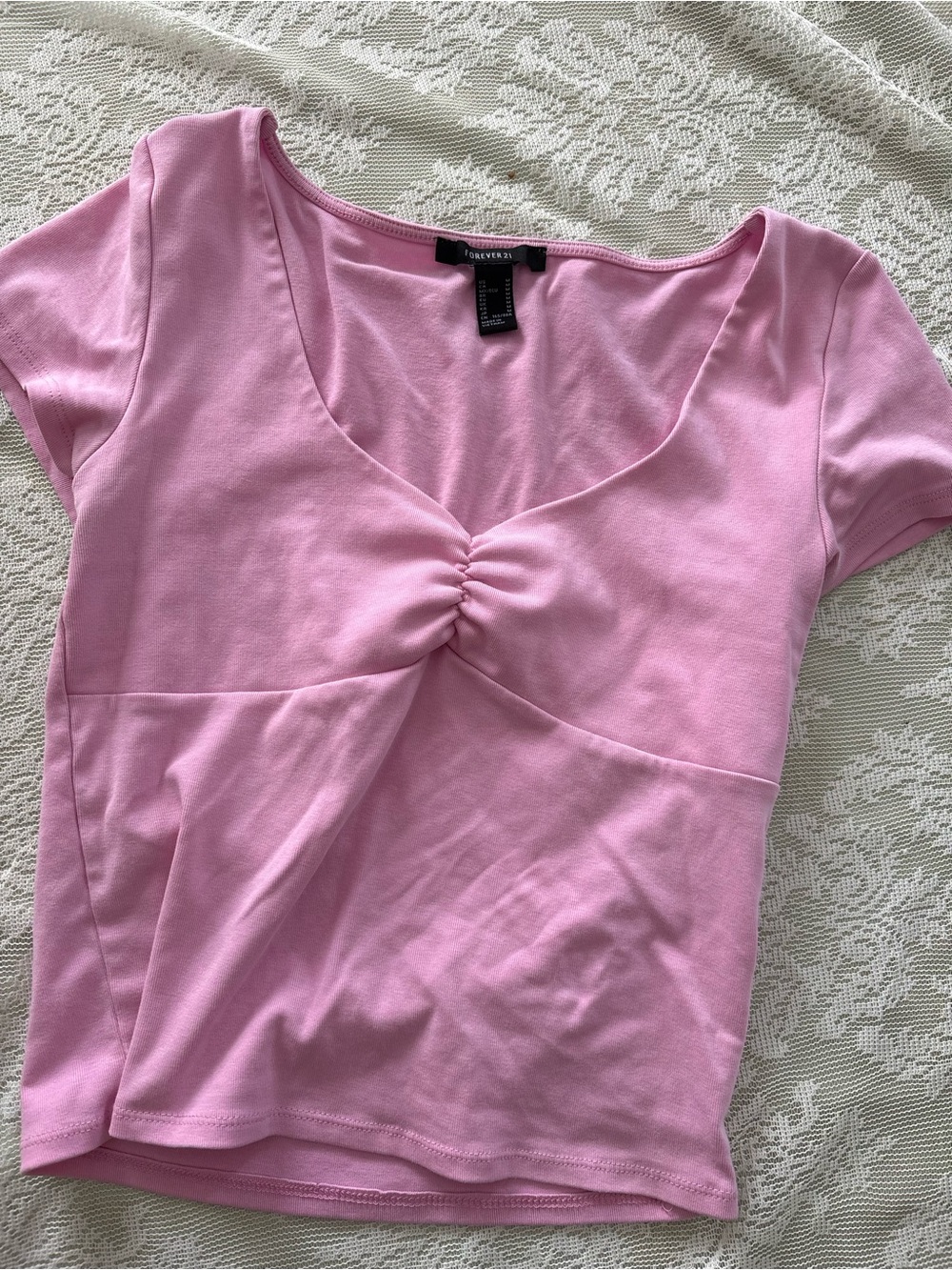 Layered Bubblegum Pink Crop Tee